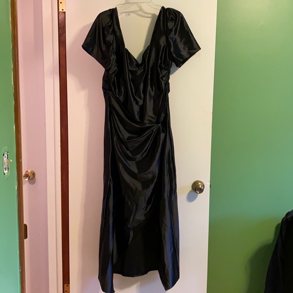 NWT Express size XL Black Satin Dress